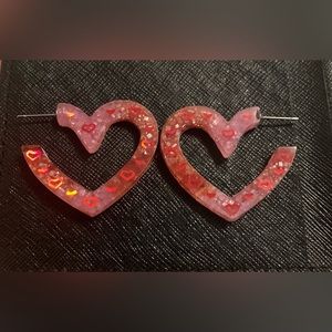 Resin heart earrings
